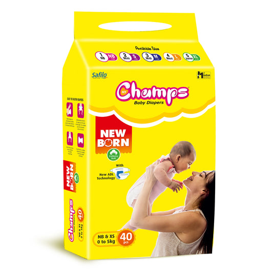 Champs New Born Tape Style Baby Diaper, 50